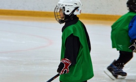 Тренировка маленьких хоккеистов